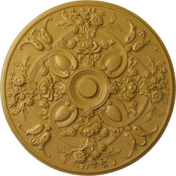Ekena Millwork Baile Ceiling Medallion (Fits Canopies up to 6"), Hand-Painted Iridescent Gold, 31 1/4"OD x 2 1/4"P CM31BAIGS - main